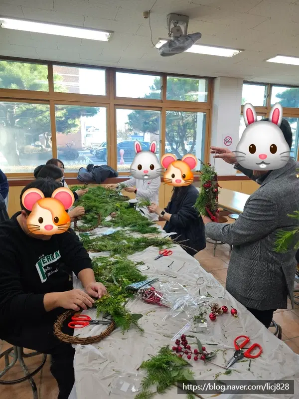 생화소재 리스 만들기